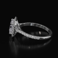 2.87 Ct. White Sapphire Ring, Platinum 950 4