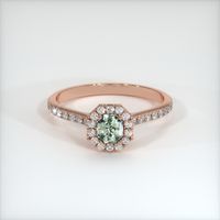 0.66 Ct. Green Sapphire Ring, 14K Rose Gold 1