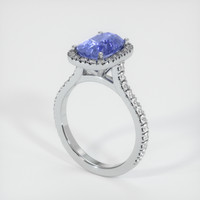 3.00 Ct. Blue Sapphire Ring, 18K White Gold 2