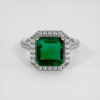 3.91 Ct. Emerald Ring, 18K White Gold 1