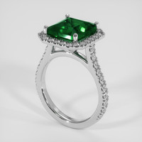 3.91 Ct. Emerald Ring, 18K White Gold 2