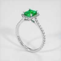 0.70 Ct. Emerald Ring, 18K White Gold 2