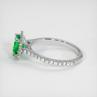 0.70 Ct. Emerald Ring, 18K White Gold 4