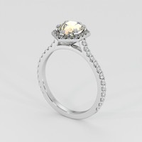 1.40 Ct. Peach Sapphire Ring, 18K White Gold 2