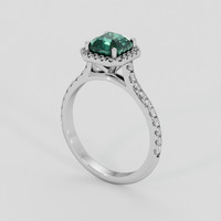 1.61 Ct. Bluish Green Sapphire Ring, 18K White Gold 2