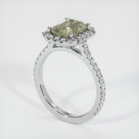 2.65 Ct. Greenish Brown Sapphire Ring, 18K White Gold 2