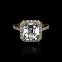 2.87 Ct. White Sapphire Ring, 14K Yellow Gold 1