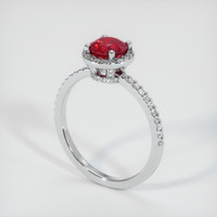 0.96 Ct. Ruby Ring, Platinum 950 2