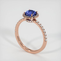 0.94 Ct. Sapphire Ring, 14K Rose Gold 2