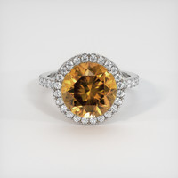 6.85 Ct. Yellowish Brown Zircon Ring, 10K White Gold 1