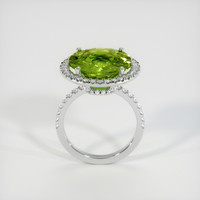 8.62 Ct. Green (Lime Green) Peridot Ring, 10K White Gold 3