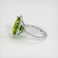 8.62 Ct. Green (Lime Green) Peridot Ring, 10K White Gold 4