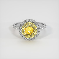 3.53 Ct. Yellow Sapphire Ring, 10K White Gold 1