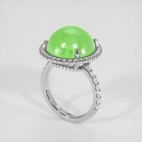 15.79 Ct. Green Peridot Ring, 14K White Gold 2