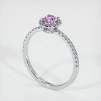 0.64 Ct. Pink Sapphire Ring, 14K White Gold 2