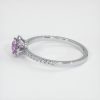 0.64 Ct. Pink Sapphire Ring, 14K White Gold 4