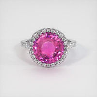 4.57 Ct. Pink Sapphire Ring, 14K White Gold 1