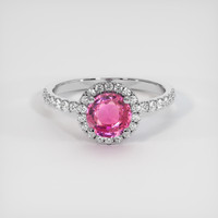 1.23 Ct. Pink Sapphire Ring, 14K White Gold 1