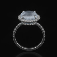 5.50 Ct. Grey Sapphire Ring, 14K White Gold 3