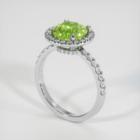 2.94 Ct. Green Sapphire Ring, 14K White Gold 2