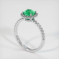 0.86 Ct. Emerald Ring, 18K White Gold 2