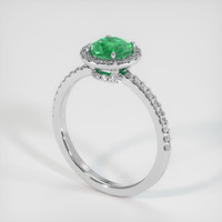 0.85 Ct. Emerald Ring, 18K White Gold 2