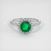 1.13 Ct. Emerald Ring, 18K White Gold 1