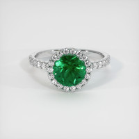 1.45 Ct. Emerald Ring, 18K White Gold 1
