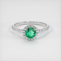0.40 Ct. Emerald Ring, 18K White Gold 1