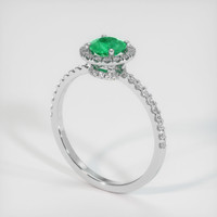 0.40 Ct. Emerald Ring, 18K White Gold 2