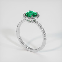 0.92 Ct. Emerald Ring, 18K White Gold 2