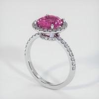 3.31 Ct. Pink Sapphire Ring, 18K White Gold 2