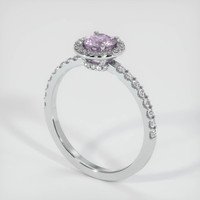 0.72 Ct. Pink Sapphire Ring, 18K White Gold 2