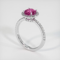 1.67 Ct. Pink Sapphire Ring, 18K White Gold 2