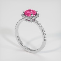 1.23 Ct. Pink Sapphire Ring, 18K White Gold 2