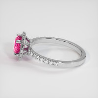 1.23 Ct. Pink Sapphire Ring, 18K White Gold 4