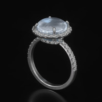 5.50 Ct. Grey Sapphire Ring, 18K White Gold 2