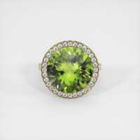 8.62 Ct. Green (Lime Green) Peridot Ring, 10K Yellow Gold 1