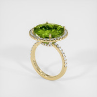 8.62 Ct. Green (Lime Green) Peridot Ring, 10K Yellow Gold 2