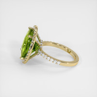 8.62 Ct. Green (Lime Green) Peridot Ring, 10K Yellow Gold 4