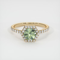 0.89 Ct. Sapphire Ring, 14K Yellow Gold 1