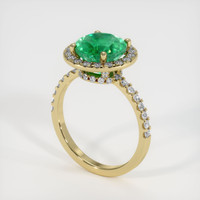 2.60 Ct. Emerald Ring, 18K Yellow Gold 2