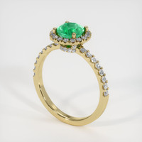 Pave Emerald Ring 0.86 Ct., 18K Yellow Gold Preview