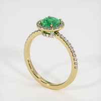 0.85 Ct. Emerald Ring, 18K Yellow Gold 2