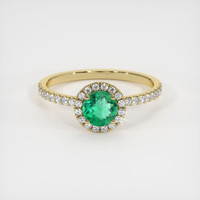0.40 Ct. Emerald Ring, 18K Yellow Gold 1