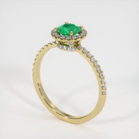 0.40 Ct. Emerald Ring, 18K Yellow Gold 2