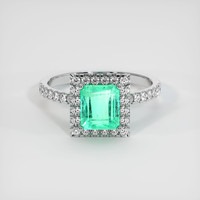 1.32 Ct. Emerald Ring, Platinum 950 1