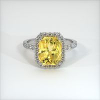 3.05 Ct. Yellow Sapphire Ring, Platinum 950 1