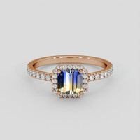 0.85 Ct. Bi Color Sapphire Ring, 14K Rose Gold 1