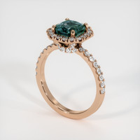 1.75 Ct. Bluish Green Sapphire Ring, 14K Rose Gold 2